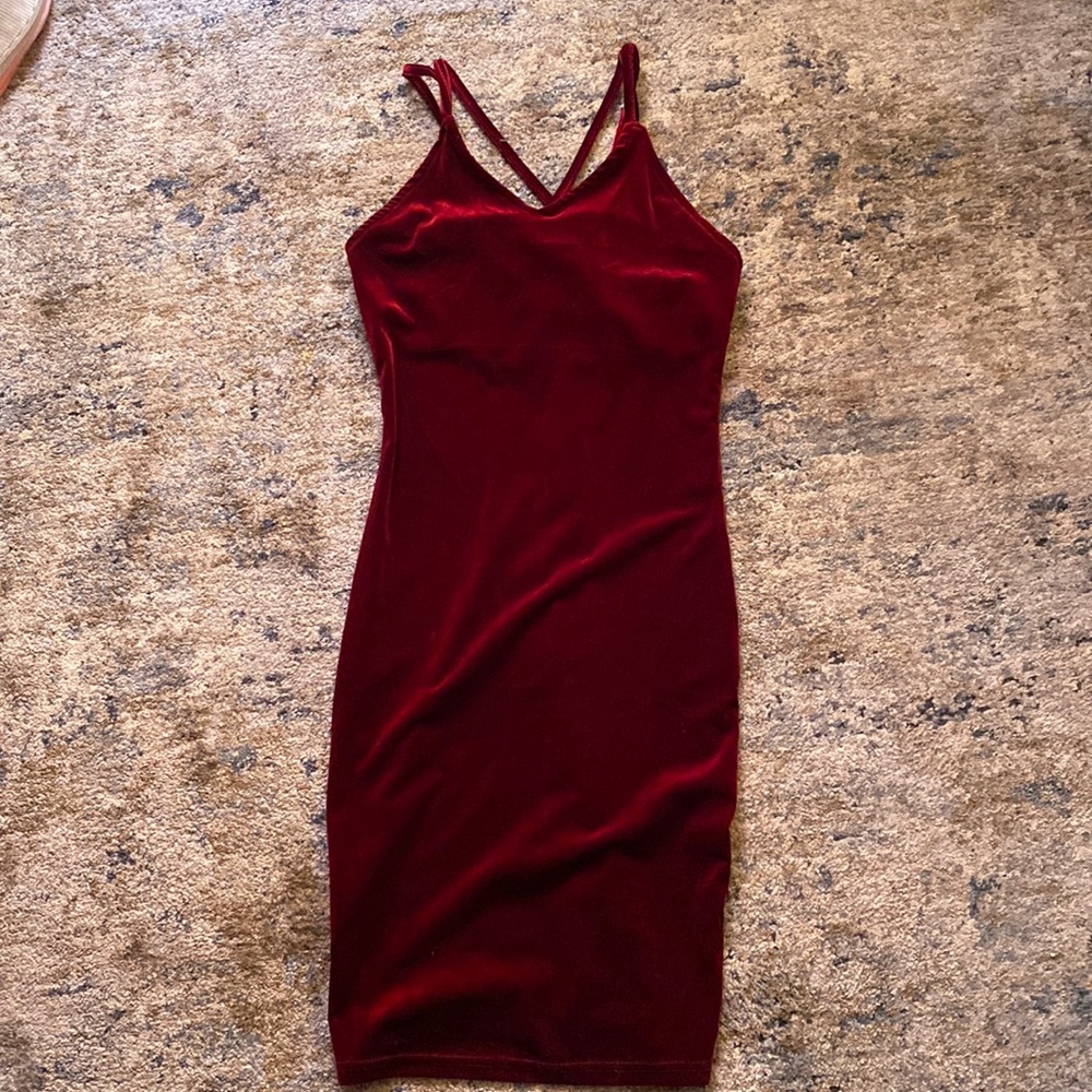 Red Velvet Bodycon Dress